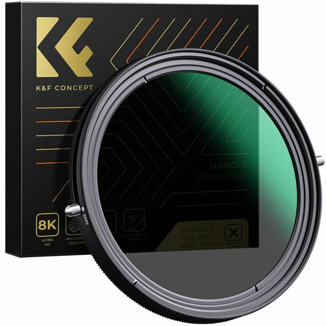 K&F Concept 67mm 可変NDフィルターND2-ND32+CPLフィ