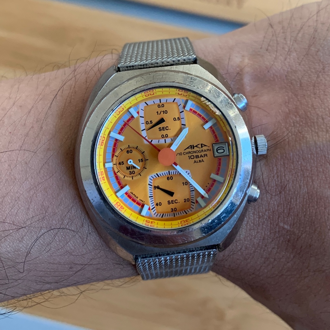 ALBA(アルバ)のSeiko Alba Bullhead V657-6030 Yellow メンズの時計(腕時計(アナログ))の商品写真