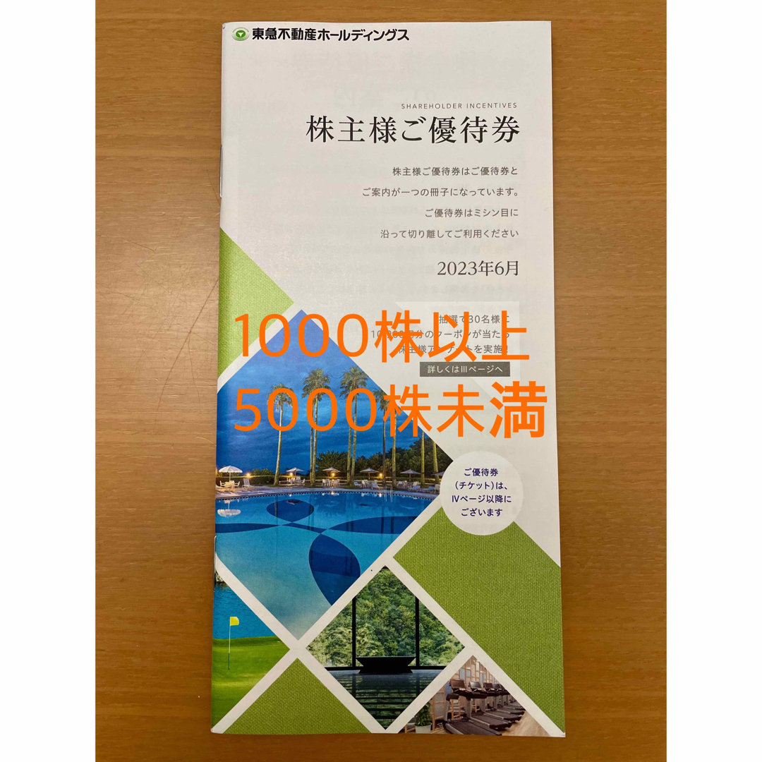 【匿名配送】東急不動産 株主優待券冊子 1000株以上5000株未満 チケットの優待券/割引券(その他)の商品写真