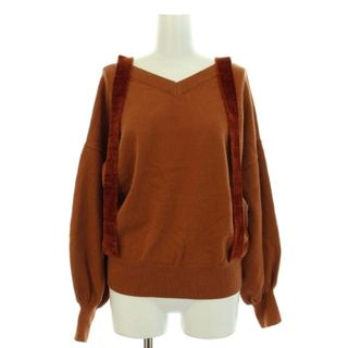 アメリヴィンテージ(Ameri VINTAGE)のアメリヴィンテージ 17AW BANDAGE V NECK KNIT ニット 茶(ニット/セーター)