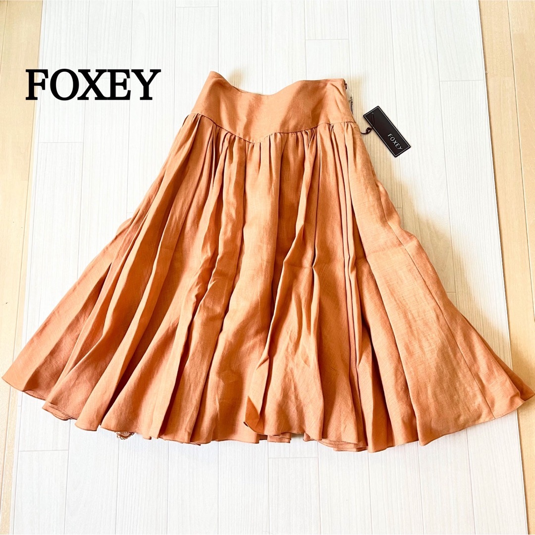FOXEY　Gather Skirt　38320　2018アプリコット　スカート