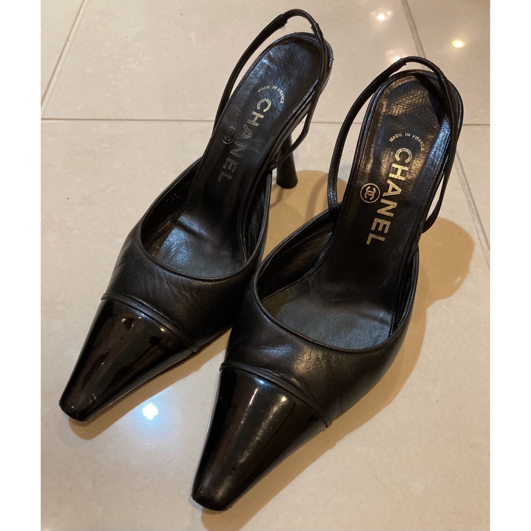 CHANEL シャネル ミュール 22 5cm 黒 レディース 紐 Yahoo!フリマ(旧)-