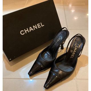 シャネル(CHANEL)の★CHANEL シャネル★ ミュール 22.5cm 黒 レディース 紐 (ミュール)