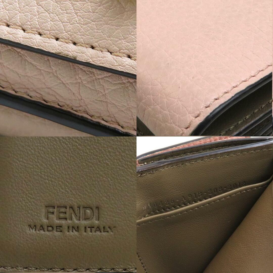 フェンディ FENDI 三つ折り財布 レザー ライトピンク ゴールド レディース 送料無料 e56186a