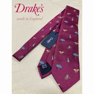 ドレイクス(DRAKES)の【新品】Drake's／ドレイクス／ネクタイ／サマーモチーフ／バーガンディ(ネクタイ)