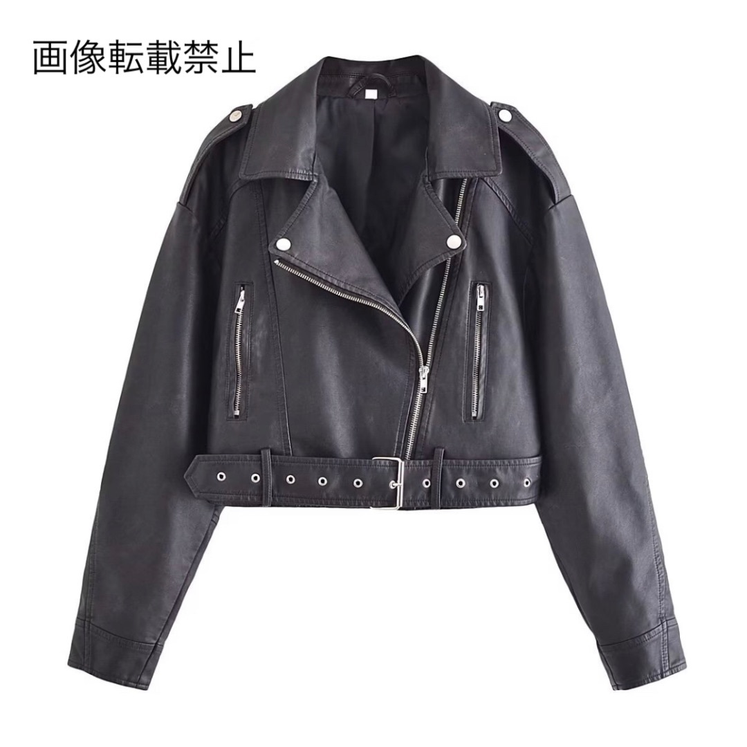 7月新作11691◇フェイクレザー PU ライダースジャケット