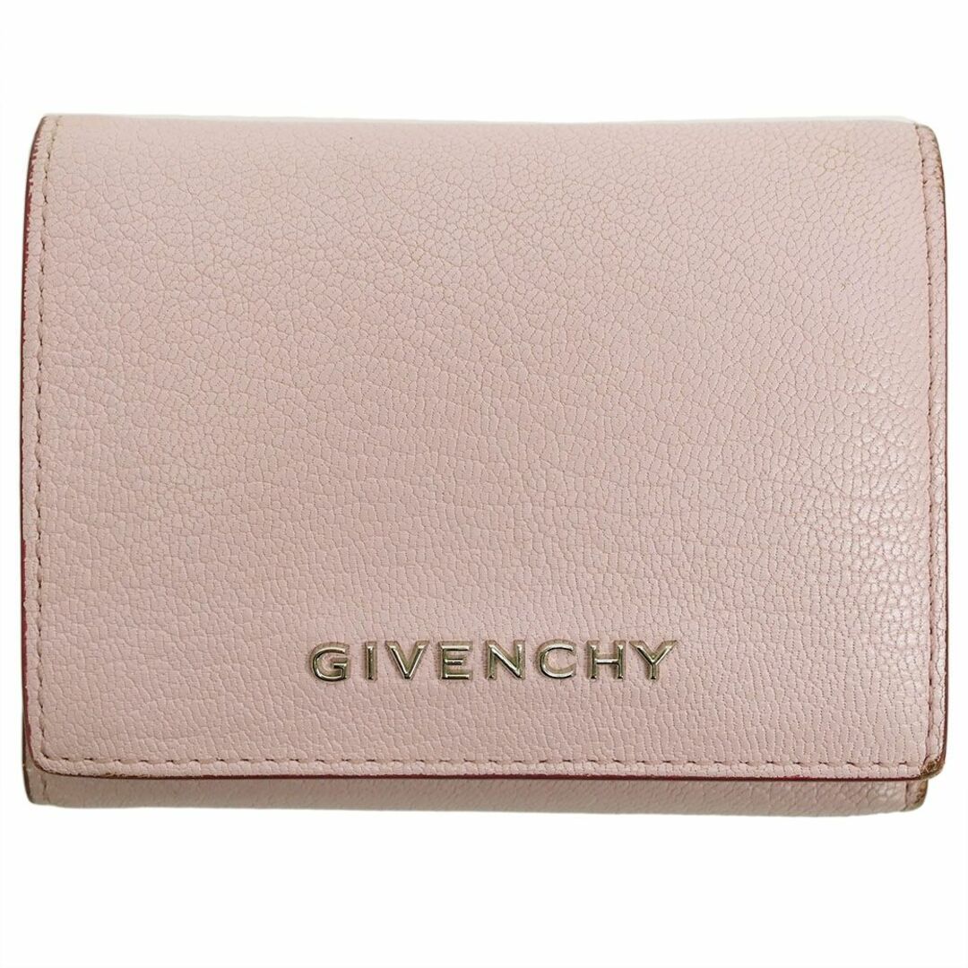 箱にダメージGIVENCHY ジバンシー パンドラ コンパクト ウォレット 三つ折財布 ピンク レディース 3つ折り財布 小銭入れ付き ミニ財布 ジバンシィ