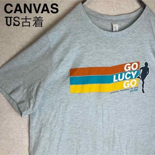 ヴィンテージ　CANVAS 半袖　両面プリントTシャツ　黒　US古着　L(Tシャツ/カットソー(半袖/袖なし))