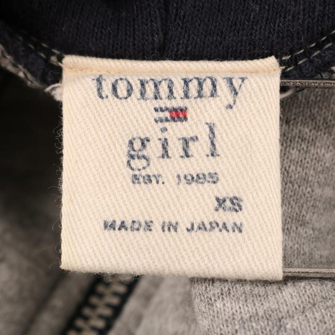 tommy girl(トミーガール)のトミーガール パーカー ジップアップ スウェット ロゴ 無地 トップス 日本製 コットン100% レディース XSサイズ グレー tommy girl レディースのトップス(パーカー)の商品写真