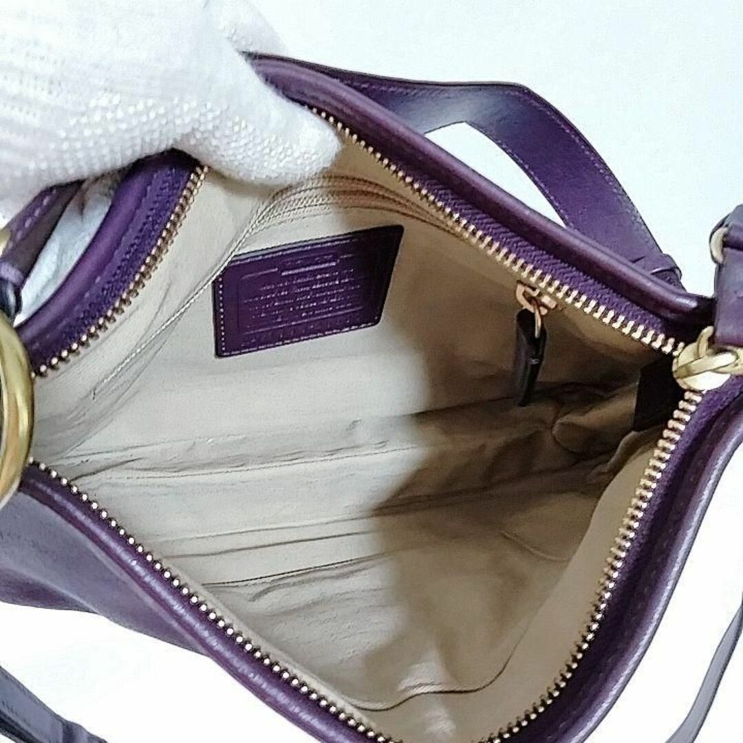 未使用に近い 超美品 コーチ ショルダーバッグ トート 本革 パープル 2way