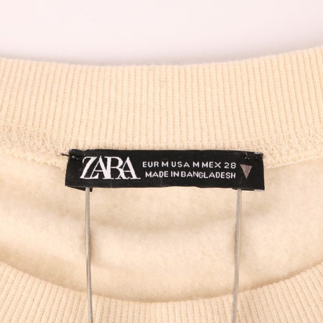 ZARA ザラ スウェット 長袖 ショート丈 裏起毛 シンプル 無地 レディース Mサイズ ベージュ ZARAの通販 by  ブランドリユースショップ「KBNET」｜ザラならラクマ