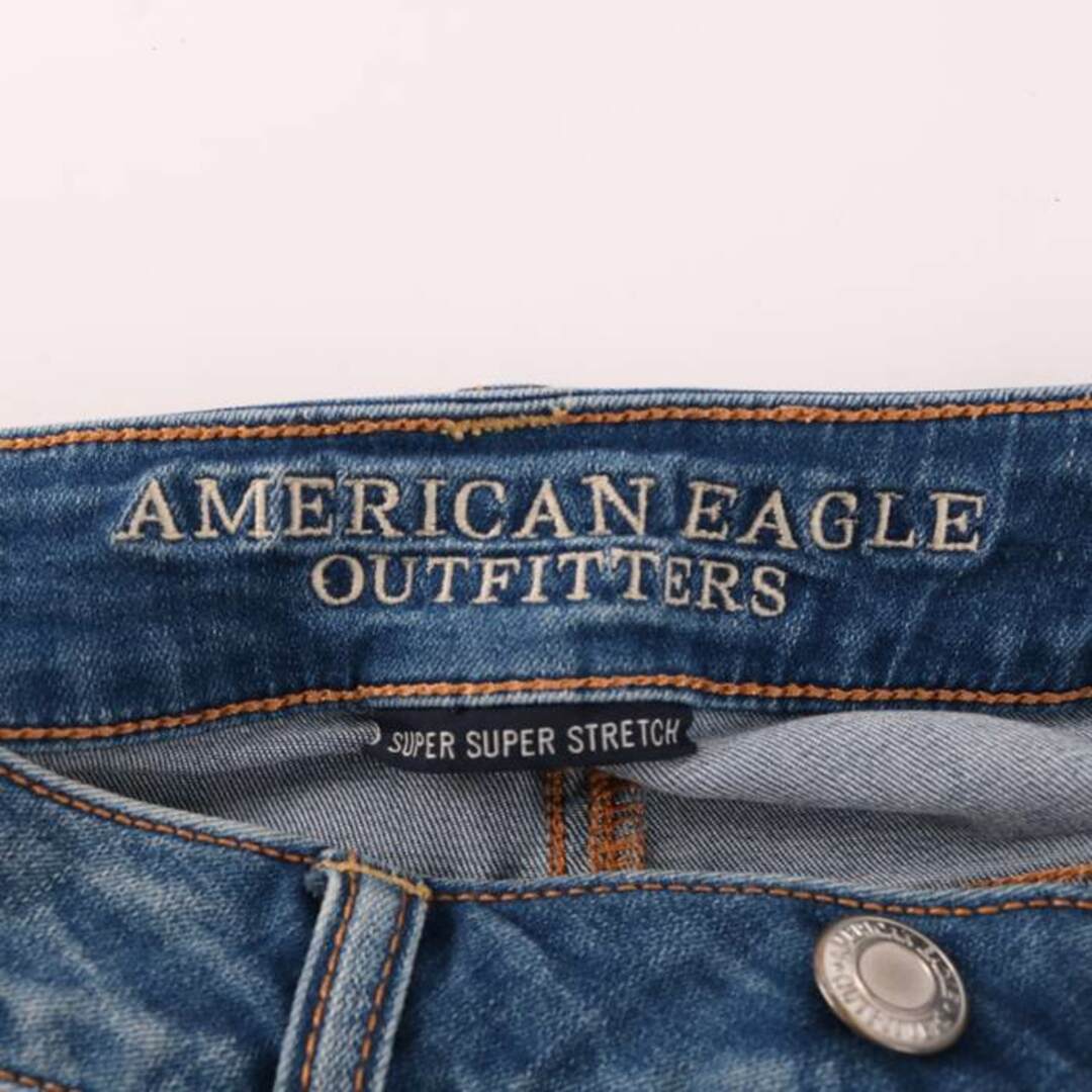 アメリカンイーグル デニムパンツ ジーンズ ストレッチ ダメージ スキニー ボトムス レディース 30サイズ ブルー American Eagle 1