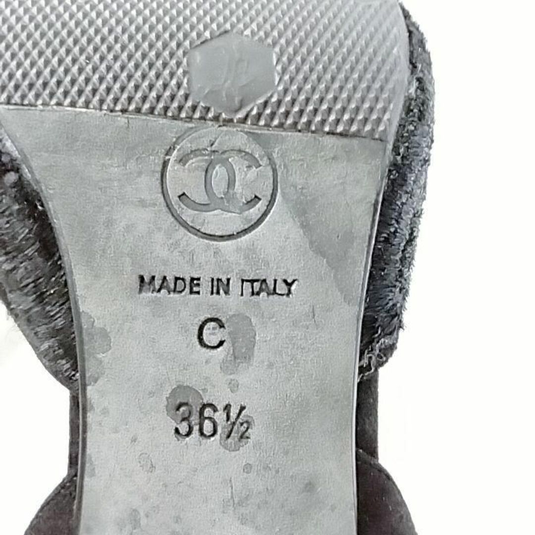 CHANEL - 正規品 シャネル サンダル ブラック ハイヒール スエード