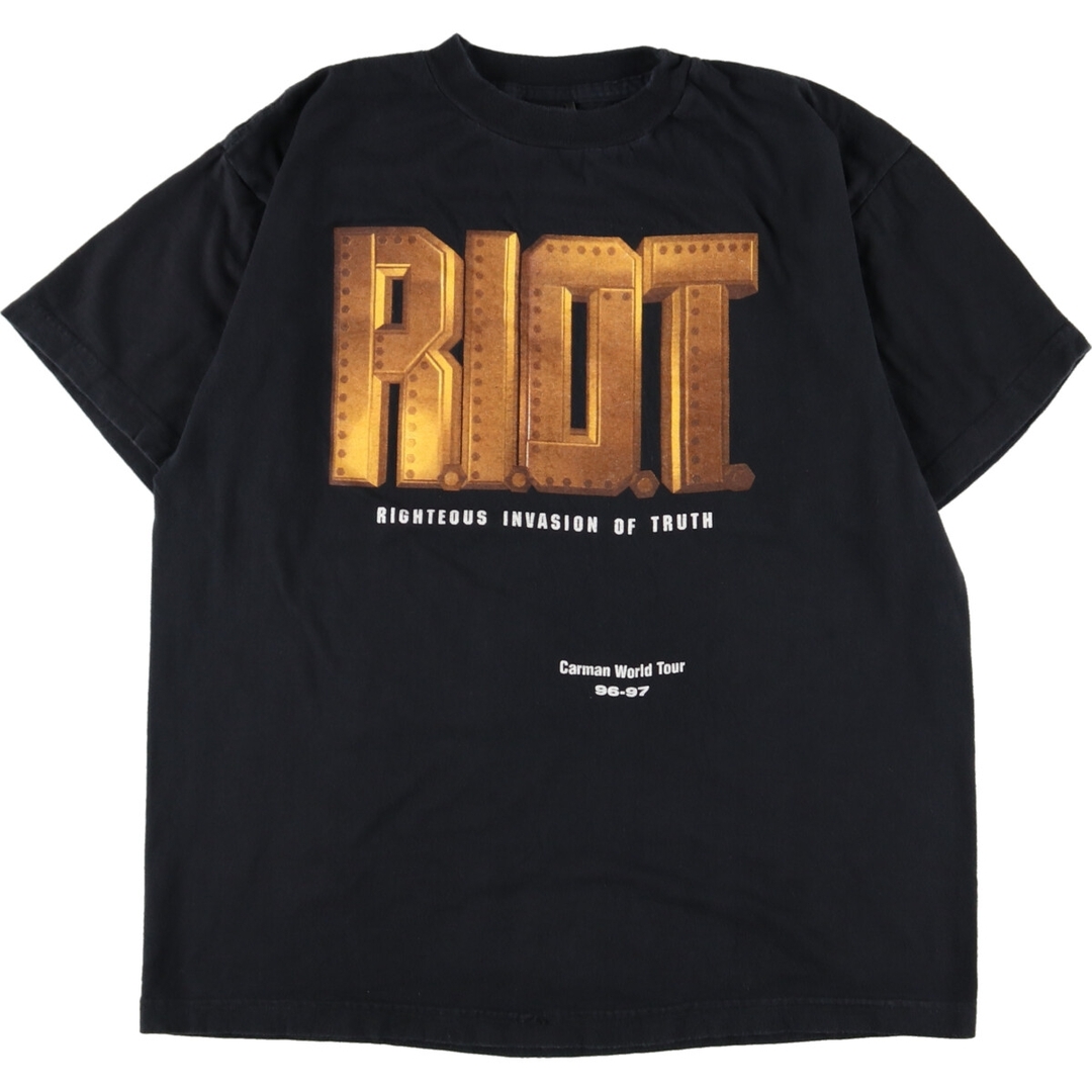 90年代 CARMAN RIOT ライオット バンドTシャツ バンT メンズL ヴィンテージ /eaa354584