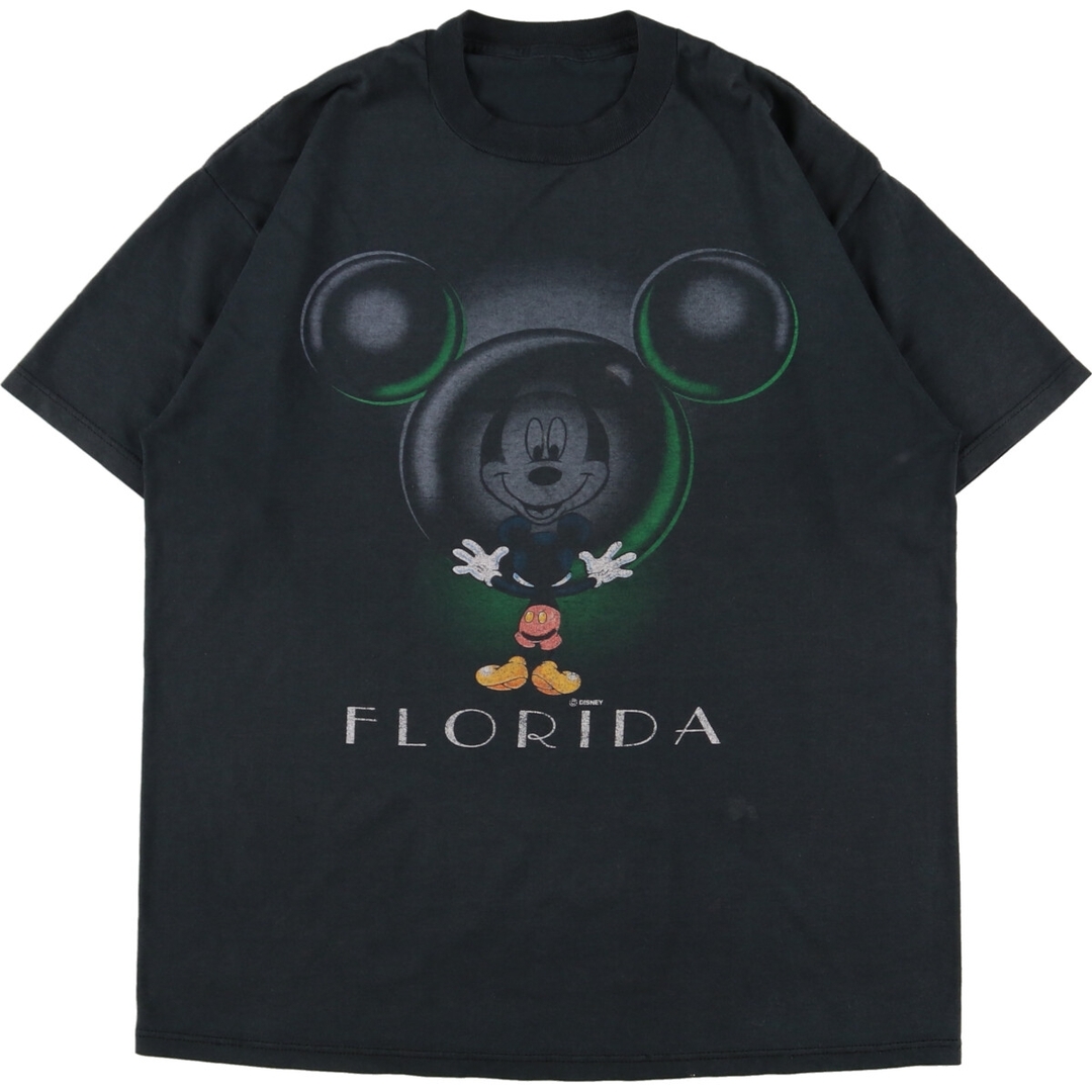 MICKEY MOUSE ミッキーマウス FLORIDA キャラクタープリントTシャツ メンズXL /eaa352192ブラック系黒色柄