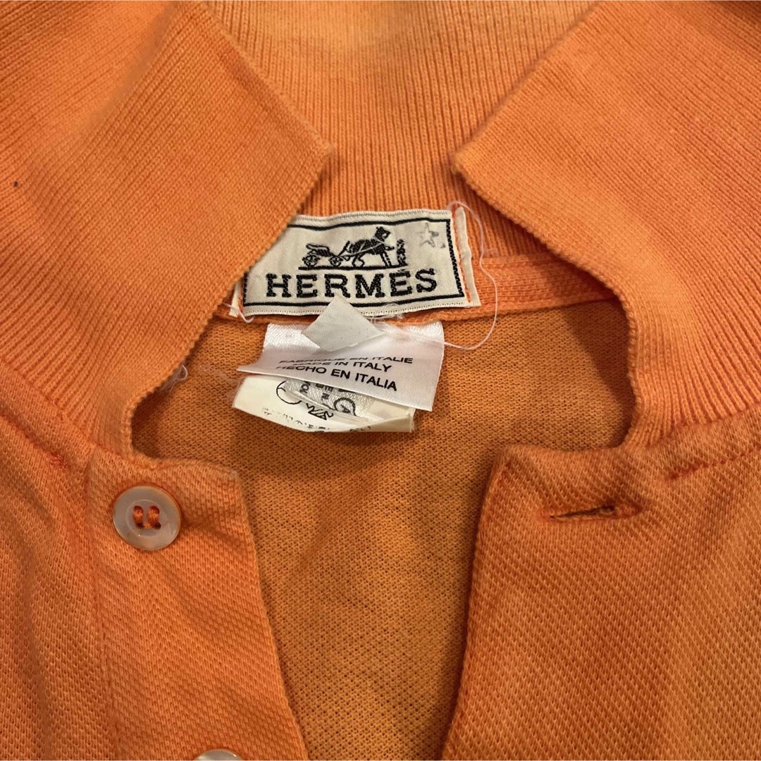 良品 エルメス ポロシャツ 麻 シルク エルメスオレンジ-