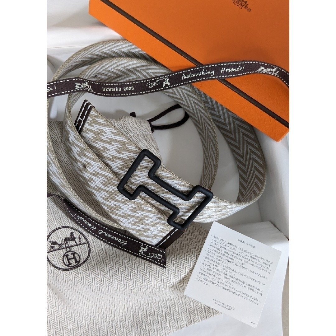 HERMES エルメスリバーシブルベルト　エトープ　夏ベルト32mm S 新品