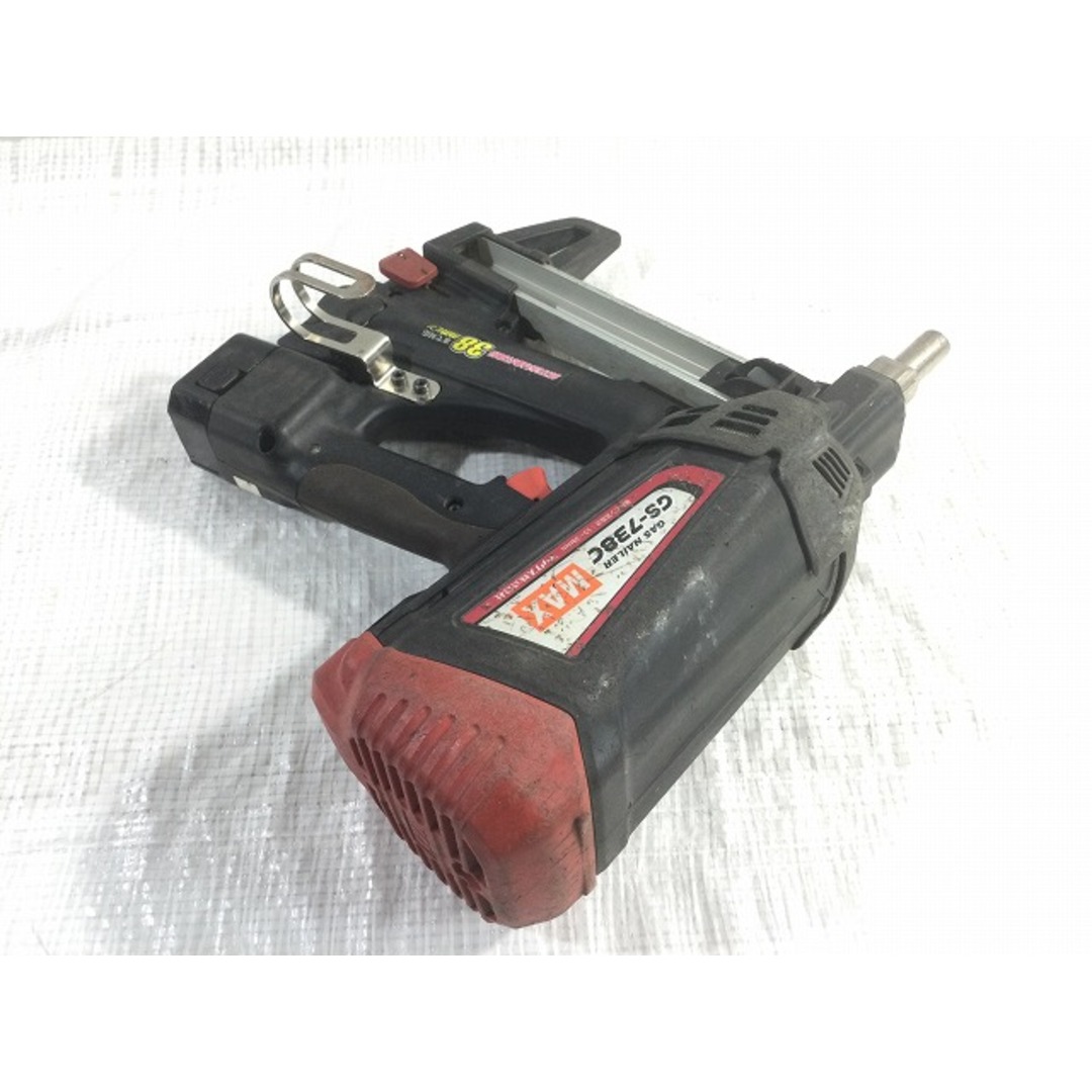 ☆中古品☆MAX マックス 38mm ピン打機 GS-738C バッテリー2個 充電器付き ガスネイラ ピンネイラ 74366