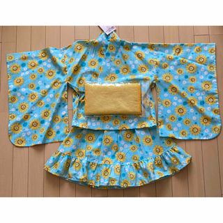 ニシマツヤ(西松屋)の西松屋 浴衣ドレス、帯3点セット 130(甚平/浴衣)