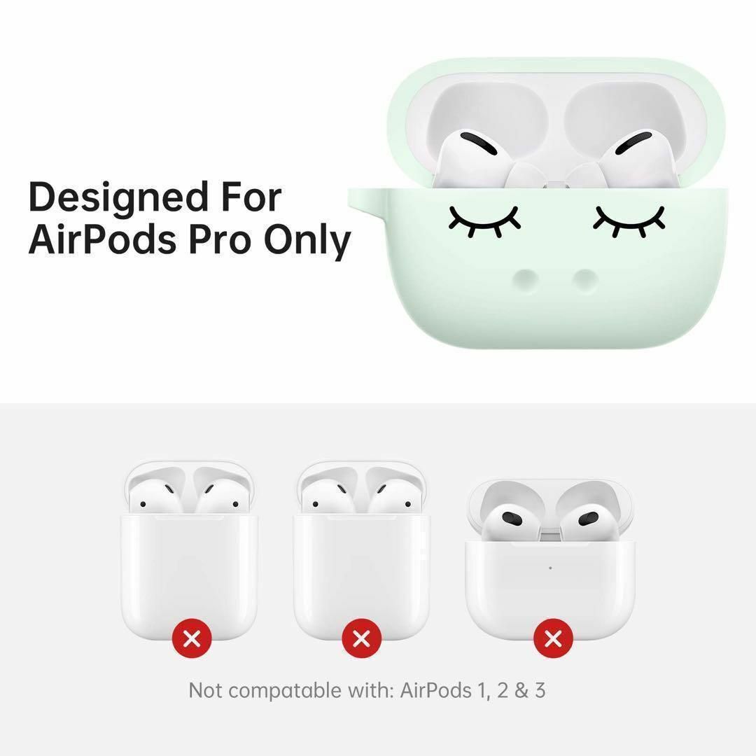 AirPods Pro ケース 軽量 耐衝撃 充電スタンド付き グリーン