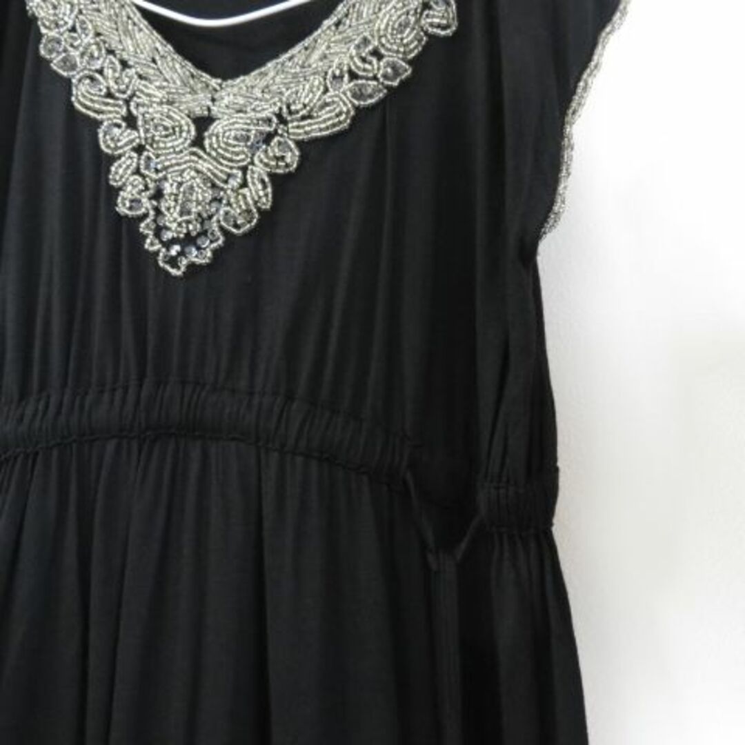 DRESSTERIOR(ドレステリア)のTRANNA トランナ　ビーズ刺繍　ドレス　ワンピース　ブラック レディースのワンピース(ロングワンピース/マキシワンピース)の商品写真