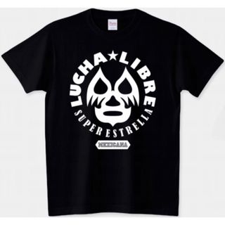 プリントスター(Printstar)のプロレス Tシャツ ルチャリブレ チャンピオン ミル・マスカラス メキシコ 紺(Tシャツ/カットソー(半袖/袖なし))