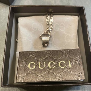 グッチ(Gucci)のGUCCI カットアウトGリング　チェーンネックレス　正規品(ネックレス)