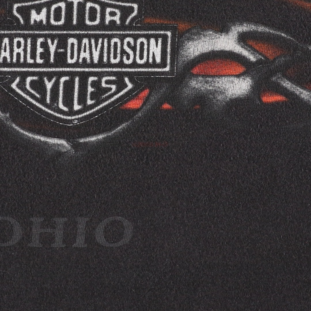 Harley Davidson(ハーレーダビッドソン)の古着 ヘインズ Hanes Harley-Davidson ハーレーダビッドソン 両面プリント モーターサイクル バイクTシャツ メンズXL /eaa354856 メンズのトップス(Tシャツ/カットソー(半袖/袖なし))の商品写真