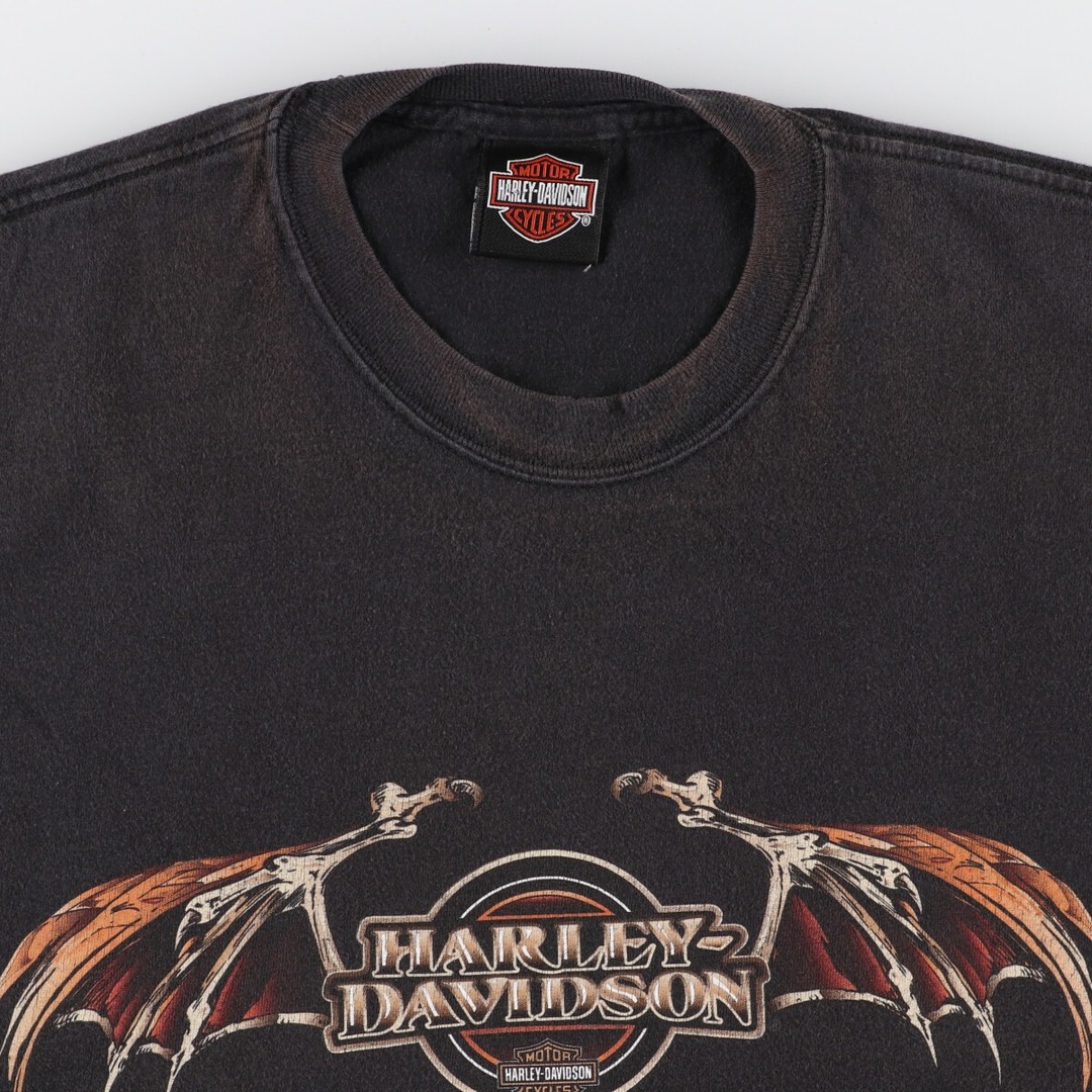 Harley Davidson(ハーレーダビッドソン)の古着 ヘインズ Hanes Harley-Davidson ハーレーダビッドソン 両面プリント モーターサイクル バイクTシャツ メンズXL /eaa354856 メンズのトップス(Tシャツ/カットソー(半袖/袖なし))の商品写真