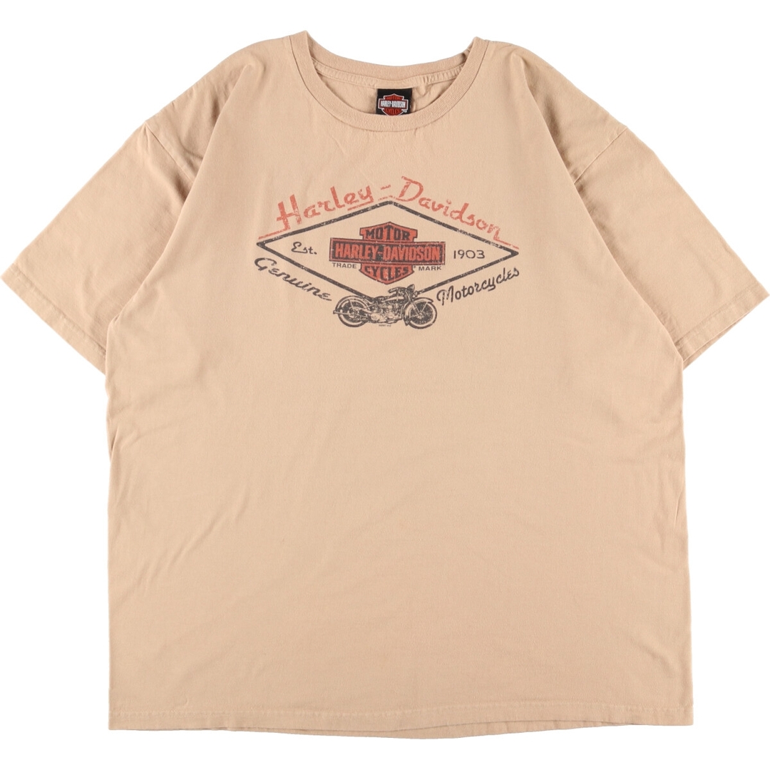 Harley Davidson(ハーレーダビッドソン)の古着 ハーレーダビッドソン Harley-Davidson 両面プリント モーターサイクル バイクTシャツ USA製 メンズXXL /eaa354875 メンズのトップス(Tシャツ/カットソー(半袖/袖なし))の商品写真