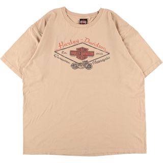 ハーレーダビッドソン(Harley Davidson)の古着 ハーレーダビッドソン Harley-Davidson 両面プリント モーターサイクル バイクTシャツ USA製 メンズXXL /eaa354875(Tシャツ/カットソー(半袖/袖なし))