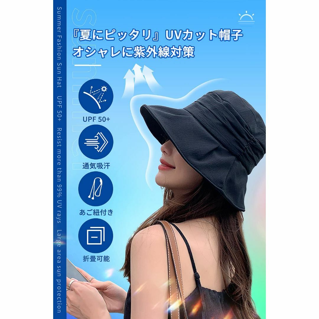【色: イエロー】ARSZHORSVS UVカット 帽子 レディース 日焼け対策 6