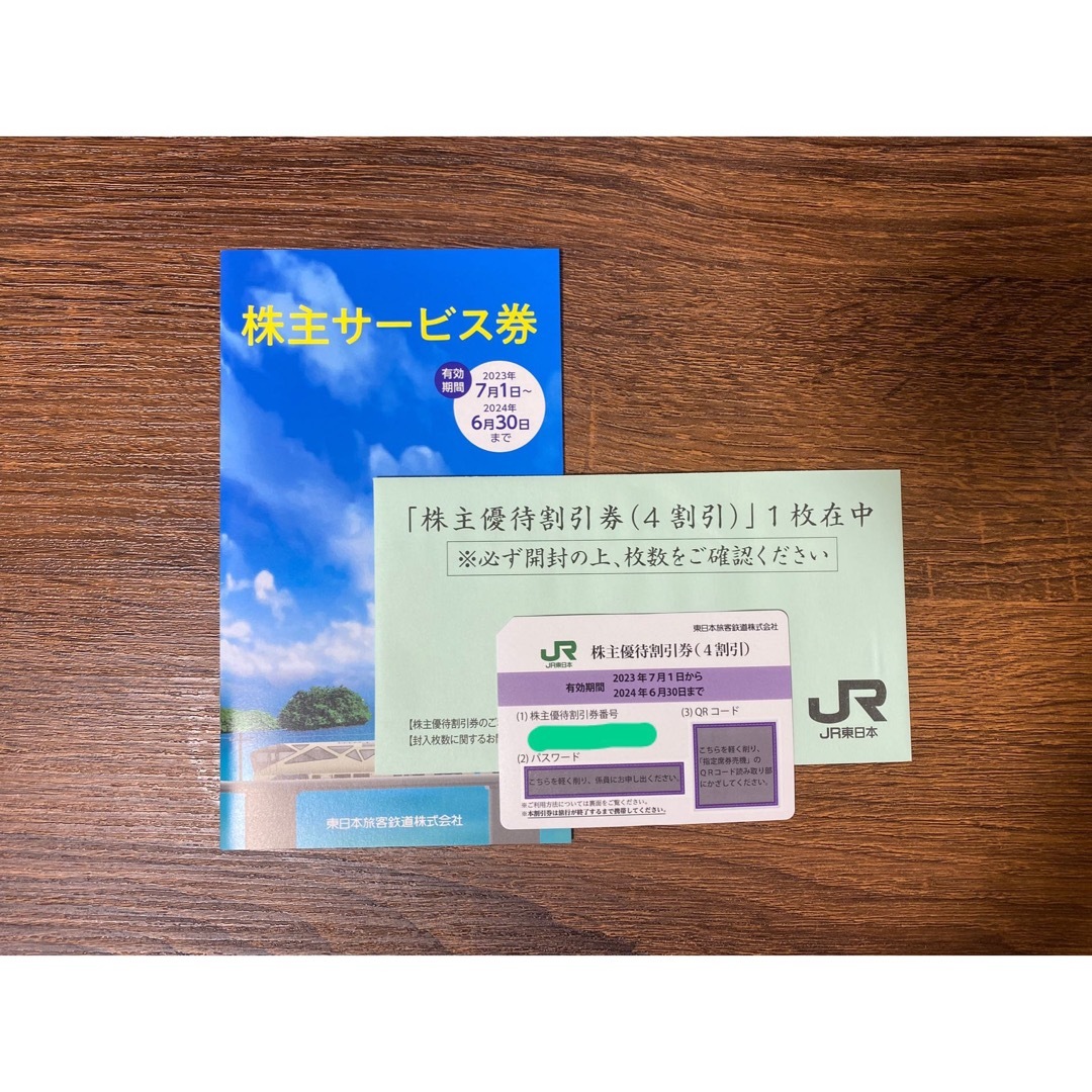 JR東日本　株主優待割引券（４割引） １枚