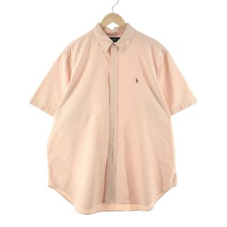 ラルフローレン(Ralph Lauren)の古着 ビッグサイズ ラルフローレン Ralph Lauren CLASSIC FIT クラシックフィット オックスフォード 半袖 ボタンダウン チェックシャツ メンズXXXL /eaa352293(シャツ)