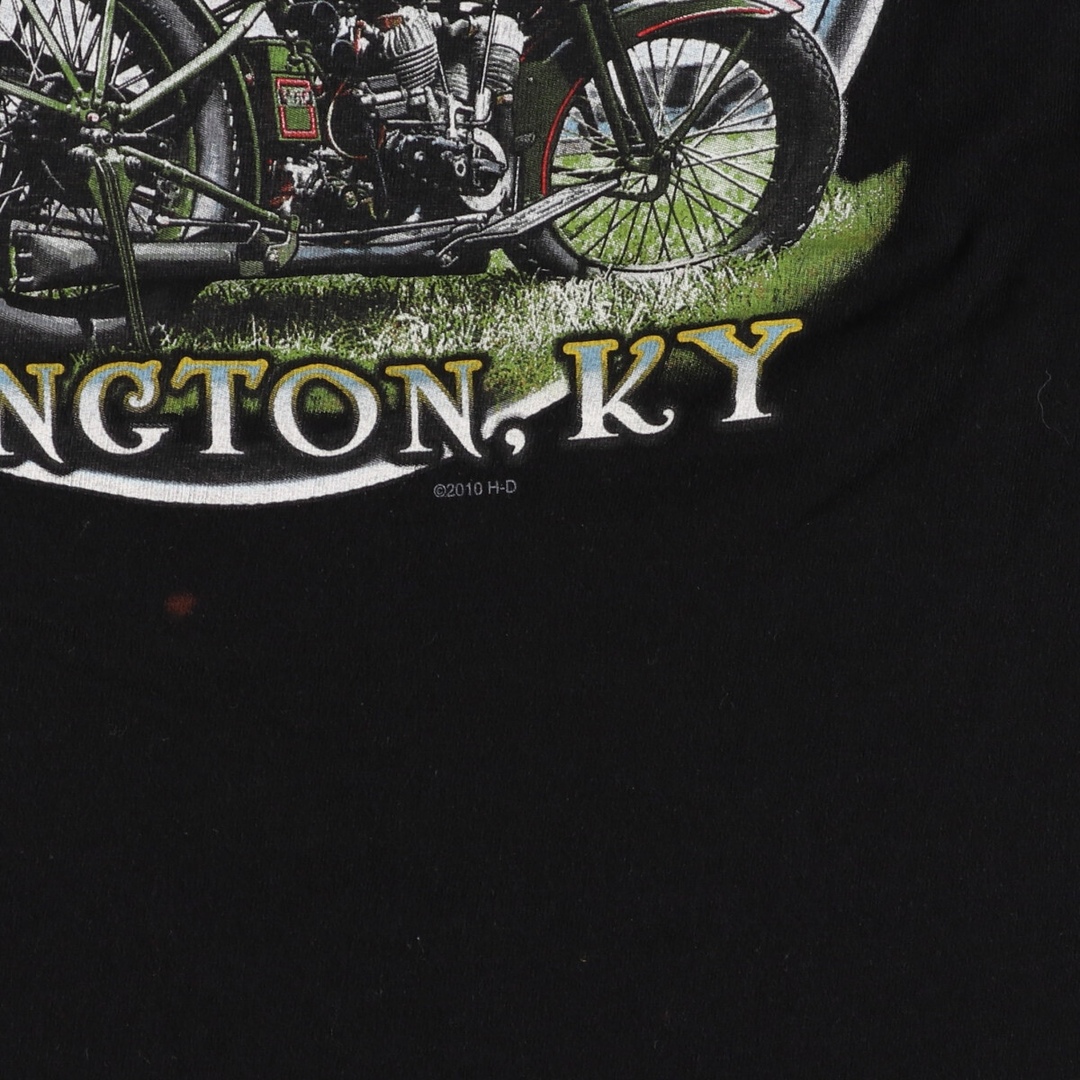 Harley Davidson(ハーレーダビッドソン)の古着 ハーレーダビッドソン Harley-Davidson ピンナップガール 両面プリント モーターサイクル バイクTシャツ メンズL /eaa352494 メンズのトップス(Tシャツ/カットソー(半袖/袖なし))の商品写真