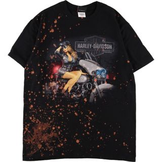 20cm商品名ハーレーダビッドソン Harley-Davidson ピンナップガール 両面プリント モーターサイクル バイクTシャツ メンズXL /eaa354571