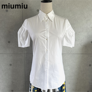 miumiu ミュウミュウ 半袖 ブラウス 36 トップス 白ホワイト系-
