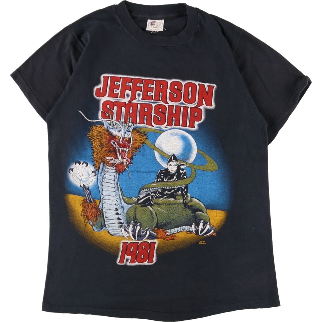 43cm肩幅80年代 スクリーンスターズ SCREEN STARS jefferson starship ジェファーソン スターシップ バンドTシャツ バンT USA製 メンズXS ヴィンテージ /eaa354597