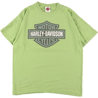 ハーレーダビッドソン(Harley Davidson)の古着 ハーレーダビッドソン Harley-Davidson 両面プリント モーターサイクル バイクTシャツ メンズL /eaa352446(Tシャツ/カットソー(半袖/袖なし))