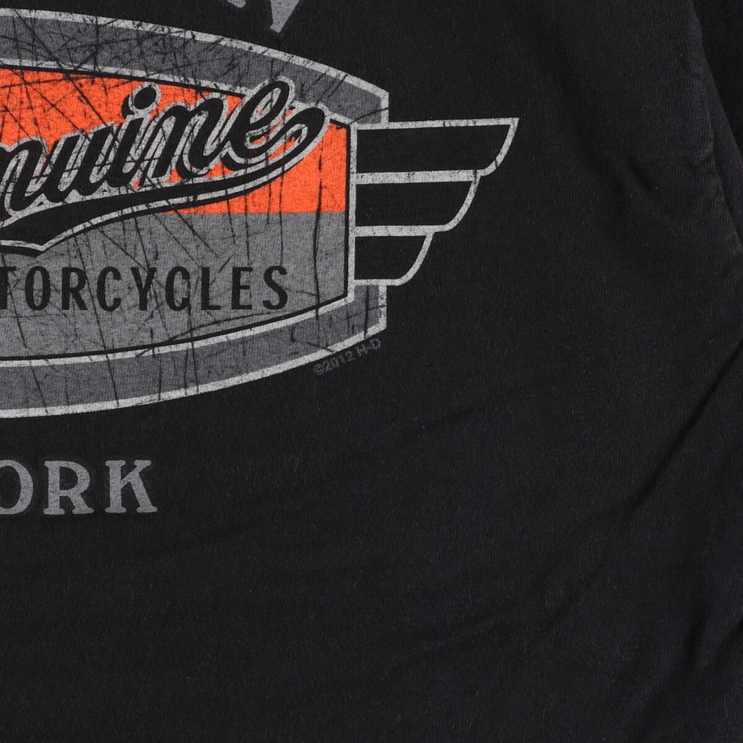 Harley Davidson(ハーレーダビッドソン)の古着 ヘインズ Hanes Harley-Davidson ハーレーダビッドソン 両面プリント モーターサイクル バイクTシャツ メンズM /eaa352496 メンズのトップス(Tシャツ/カットソー(半袖/袖なし))の商品写真