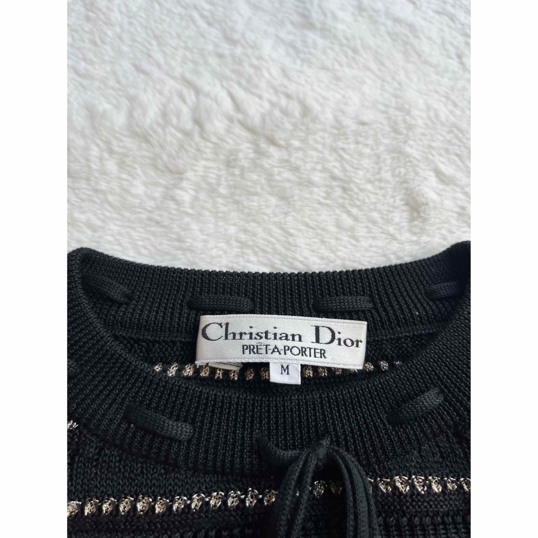 Christian Dior(クリスチャンディオール)のDior クリスチャンディオール サマーニット ラメ糸 ブラック Mサイズ レディースのトップス(ニット/セーター)の商品写真