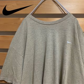 ナイキ(NIKE)のNIKE ナイキ Tシャツ 刺繍ロゴ サンドベージュ USA製 XXLサイズ(Tシャツ/カットソー(半袖/袖なし))