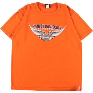 ハーレーダビッドソン(Harley Davidson)の古着 HOLOUBEK Harley-Davidson ハーレーダビッドソン 両面プリント モーターサイクル バイクTシャツ USA製 メンズL /eaa352435(Tシャツ/カットソー(半袖/袖なし))