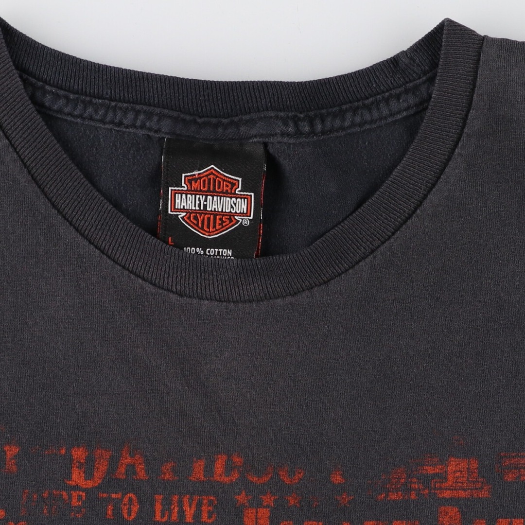 Harley Davidson(ハーレーダビッドソン)の古着 Bravado Harley-Davidson ハーレーダビッドソン 両面プリント モーターサイクル バイクTシャツ メンズL /eaa352443 メンズのトップス(Tシャツ/カットソー(半袖/袖なし))の商品写真