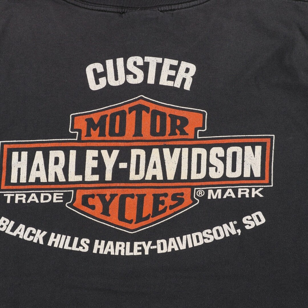 Harley Davidson(ハーレーダビッドソン)の古着 Bravado Harley-Davidson ハーレーダビッドソン 両面プリント モーターサイクル バイクTシャツ メンズL /eaa352443 メンズのトップス(Tシャツ/カットソー(半袖/袖なし))の商品写真