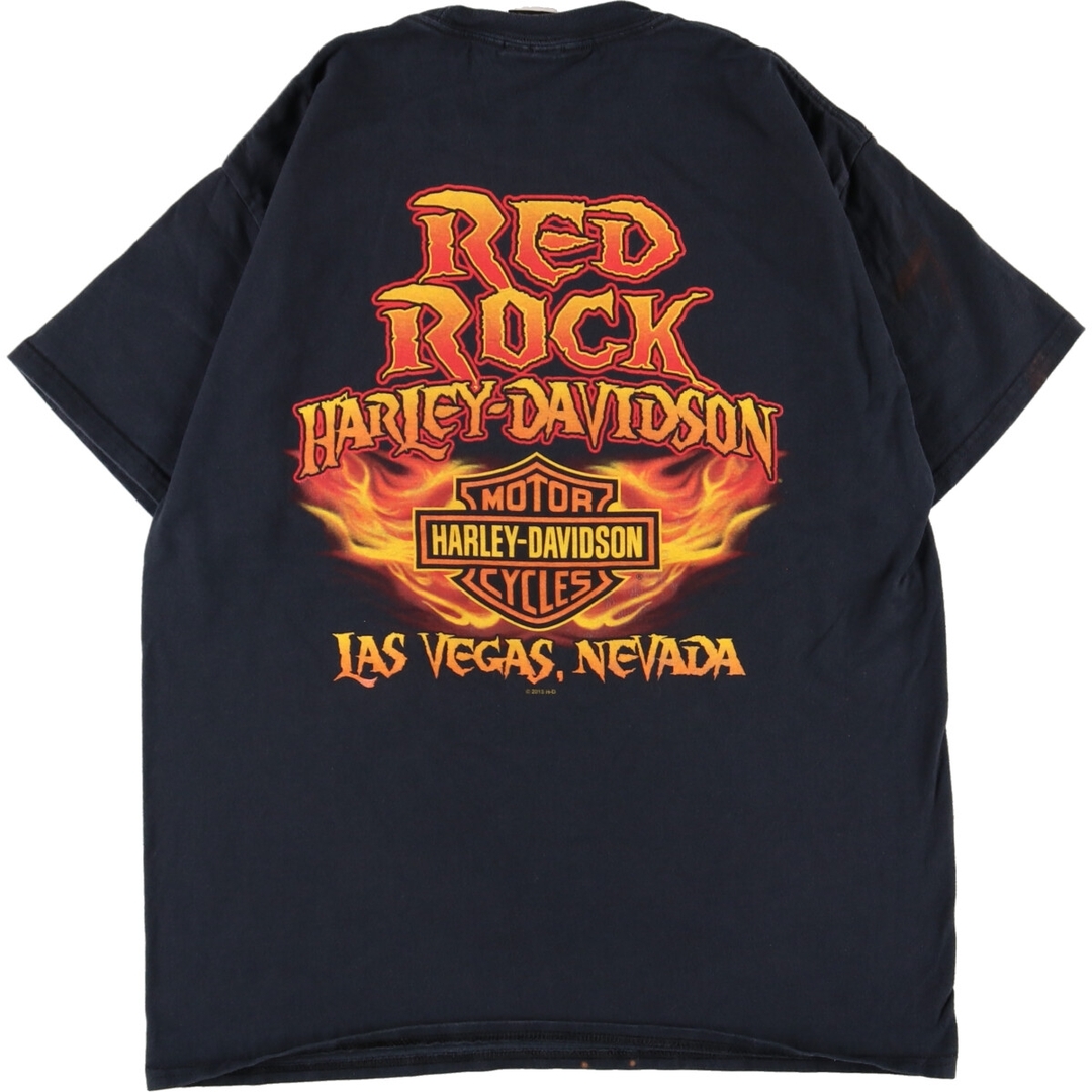 Harley Davidson(ハーレーダビッドソン)の古着 ヘインズ Hanes Harley-Davidson ハーレーダビッドソン 両面プリント モーターサイクル バイクTシャツ メンズL /eaa352440 メンズのトップス(Tシャツ/カットソー(半袖/袖なし))の商品写真