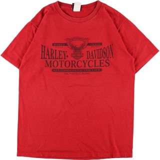 ハーレーダビッドソン(Harley Davidson)の古着 ハーレーダビッドソン Harley-Davidson 両面プリント モーターサイクル バイクTシャツ USA製 メンズL /eaa352441(Tシャツ/カットソー(半袖/袖なし))