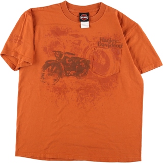 ハーレーダビッドソン(Harley Davidson)の古着 ハーレーダビッドソン Harley-Davidson 袖プリント モーターサイクル バイクTシャツ メンズL /eaa352442(Tシャツ/カットソー(半袖/袖なし))