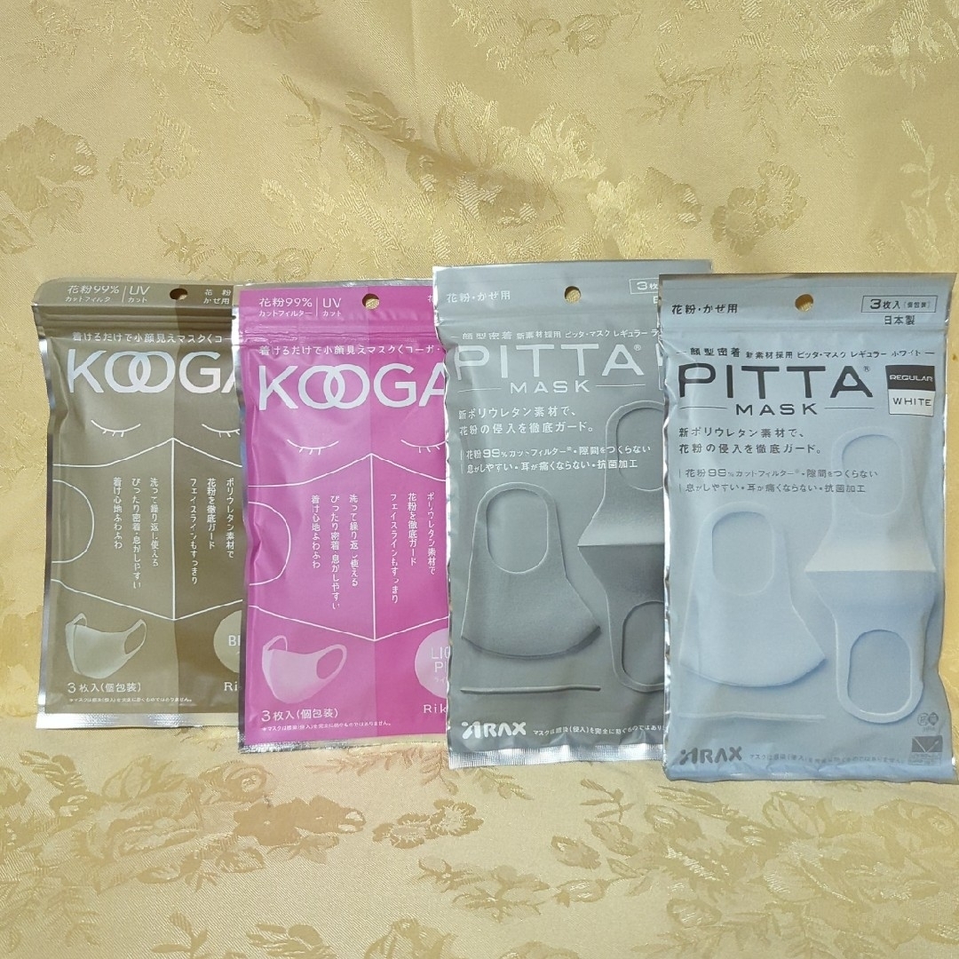 PITTA MASK ピッタマスク + KOOGA MASK コーガマスク 4袋 インテリア/住まい/日用品の日用品/生活雑貨/旅行(日用品/生活雑貨)の商品写真