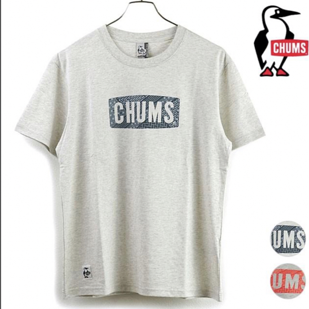 チャムス CHUMS メンズ ボートロゴ 和柄 Tシャツ Lsize